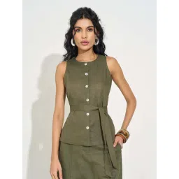 Akkriti By Pantaloons Green Regular Fit Top-image-4