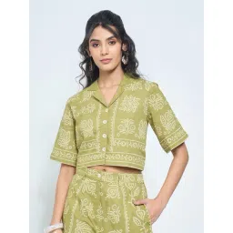 Akkriti By Pantaloons Green Sulphur Regular Fit Printed Shirts-picture-22