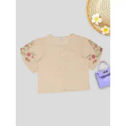 Akkriti by Pantaloons Kids Egret Cotton Printed Regular Fit Top-image-22