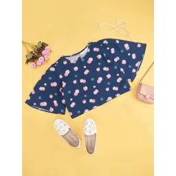 Akkriti by Pantaloons Kids Navy & Pink Cotton Printed Top-picture-16