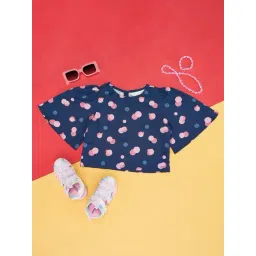Akkriti by Pantaloons Kids Navy & Pink Cotton Printed Top-picture-33