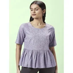 Akkriti by Pantaloons Lilac Embroidered Top-image-11