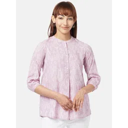 AKKRITI BY PANTALOONS Mandarin Collar Printed Cotton Tunic-picture-40