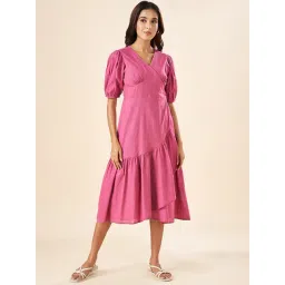 Akkriti by Pantaloons Pink Cotton A-Line Dress-picture-38