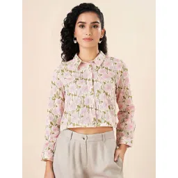 Akkriti by Pantaloons Pink Cotton Printed Shirt-picture-23