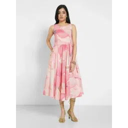 Akkriti By Pantaloons Pink Cotton Regular Fit Printed Dress-image-30