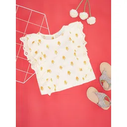 AKKRITI BY PANTALOONS Print Puff Sleeve Cotton Top-picture-52