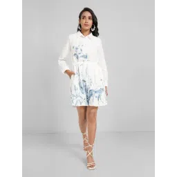 Akkriti By Pantaloons Snow White Cotton Regular Fit Floral Print Dress-picture-35