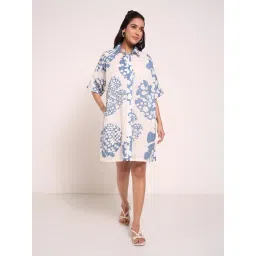 Akkriti By Pantaloons White Cotton Boxy Fit Printed Dress-picture-11