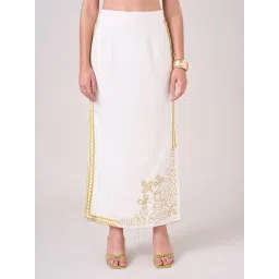 Akkriti By Pantaloons White Cotton Regular Fit Embroidered Skirt-picture-35
