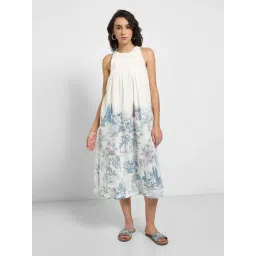 Akkriti By Pantaloons White Cotton Regular Fit Printed Casual Dress-picture-36