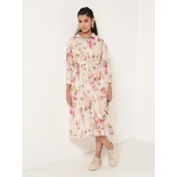 Akkriti By Pantaloons White Relaxed Fit Printed Dress-image-7