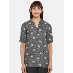 AKKRITI BY PANTALOONS Women Ethnic Motifs Printed Mandarin Collar Tunic-picture-39