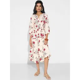 AKKRITI BY PANTALOONS Women Floral Printed Cotton Fit & Flare Midi Dress-picture-35