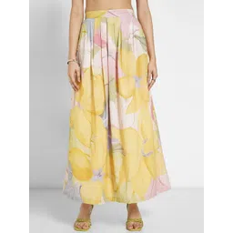 AKKRITI BY PANTALOONS Women Floral Printed Flared Trousers-picture-33