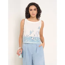 AKKRITI BY PANTALOONS Women Floral Printed Sleeveless Boxy Top-picture-18