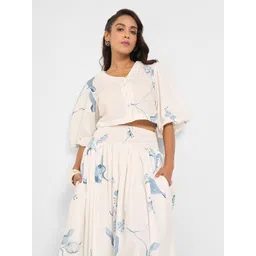 AKKRITI BY PANTALOONS Women Floral Printed V-Neck Cotton Crop Top-picture-41