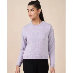 akkriti by pantaloons Women Ribbed Pullover with Round Neck-picture-43