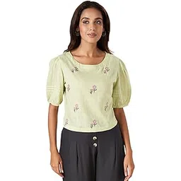 akkriti by pantaloons Women's Embroidery Regular Fit Top-picture-14