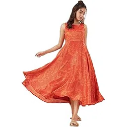 akkriti by pantaloons Women's Fit and Flare Calf Length Viscose Polyester Classic Below Hip Dress-picture-12