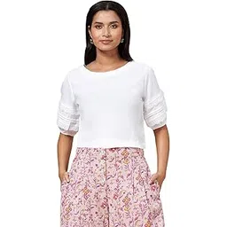 akkriti by pantaloons Women's Solid Regular Fit T-Shirt-picture-10