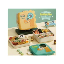 AKN TOYS Insulated Lunch Box Chickie Chick Double Layer Lunch Box Six Compartment Insulated Stainless Steel Lunch Box Portable Lunch Box 1120ml - (Pack of 1 - Color May Vary)-picture-25