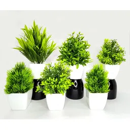 akp 6-Piece Home Decor and Living Room lifelike faux plants Bonsai Wild Artificial Plantwith Pot-picture-14