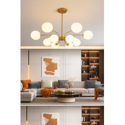 akrik Premium 12-Light Gold Fitting Globe Pendant Ceiling Lamp Chandelier Ceiling Lamp-picture-21