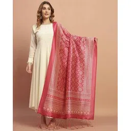 akshadeep Women Floral Print Dupatta with Tassels-picture-33