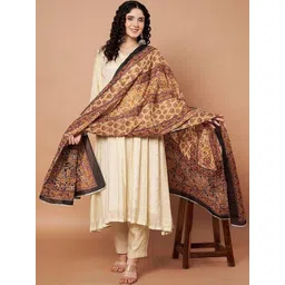 AKSHADEEP Women Jaipur Block Print Pure Cotton Block Print Dupatta with Gotta Patti-picture-42