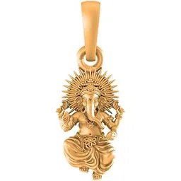 akshat sapphire 925 Sterling Silver 22k Gold Plated God Ganesh Pendant Lord Ganapathy Locket for Men, Boys Girls and Women-picture-39