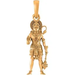 akshat sapphire 925 Sterling Silver 22k Gold Plated God Hanuman Pendant Lord Bajrang Bali Locket for Men and Women-picture-31