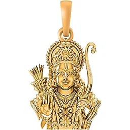 akshat sapphire 925 Sterling Silver 22k Gold Plated God Ram Pendant Bhagwan Shri Ram Locket for Men and Women-picture-32