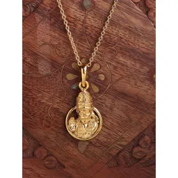 AKSHAT SAPPHIRE Kids 925 Sterling Silver Gold-Plated Sai Baba Temple Pendant-image-35