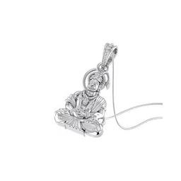 akshat sapphire Pure Silver God Hanuman Chain Pendant-picture-14