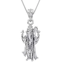 akshat sapphire Sterling Silver (92.5% purity) God Ganesh Pendant for Men & Women Pure Silver Lord Ganapathy Locket for Good Health & Wealth-picture-19