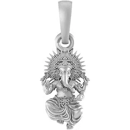 akshat sapphire Sterling Silver (92.5% purity) God Ganesh Pendant for Men & Women Pure Silver Lord Ganapathy Locket for Good Health & Wealth-picture-30