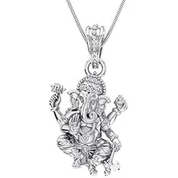 akshat sapphire Sterling Silver (92.5% purity) God Ganesh Pendant for Men & Women Pure Silver Lord Ganapathy Locket for Good Health & Wealth-picture-18