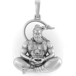 akshat sapphire Sterling Silver (92.5% purity) God Hanuman Pendant for Men & Women Pure Silver Bajrang Bali Locket for Good Health & Wealth-picture-26