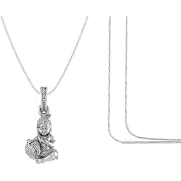 Akshat Sapphire Sterling Silver (92.5% purity) God Kanha Laddu Gopal Chain with Pendant for Men & Women Bhagwan Thakur ji Bal Krihna Kanhaiya Chain Locket for Good Health & Wealth-picture-53