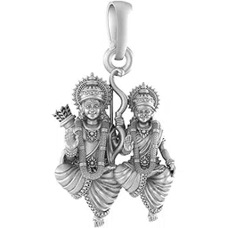 akshat sapphire Sterling Silver (92.5% purity) God Ram Pendant for Men & Women Pure Silver Bhagwan Shri Ram Sita Locket for Good Health & Wealth-picture-22