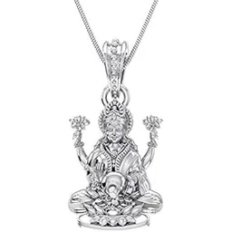 akshat sapphire Sterling Silver (92.5% purity) Goddess Laxmi Ji Pendant for Men & Women Pure Silver Lord Laxmi Locket for Good Health & Wealth-picture-33
