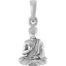 akshat sapphire Sterling Silver (92.5% purity) Spiritual God Gautam Buddha Pendant for Men & Women Pure Silver religious Locket for Good Health & Wealth-picture-32