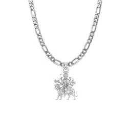akshat sapphire Sterling Silver Maa Durga Pendant with Chain-picture-33