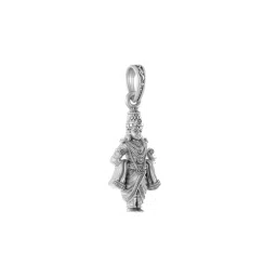 akshat sapphire Pure Silver God Vitthal Chain Pendant image 1