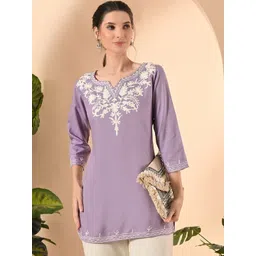 Akshatani Ethnic Motifs Embroidered V-Neck Thread Work Thread Work Kurti-picture-10