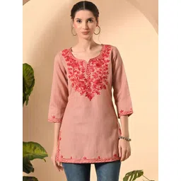 Akshatani Ethnic Motifs Embroidered V-Neck Thread Work Thread Work Kurti-picture-17