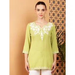 Akshatani V-Neck Pure Cotton Kurti-picture-19