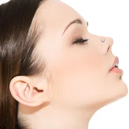 akshetri White Round Shape Diamond 14K Pure Yellow Gold Nose Pins Studs Jewellery For Women And Girl image 5