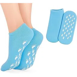 Akshify Moisturizing Silicone Gel Socks for Women & Men – Pink Spa Socks with Natural Oils & Vitamin E – Heel Repair & Hydration Socks for Cracked Feet, Dry Skin & Ultimate Foot Care (1 Pair) (Blue)-picture-22
